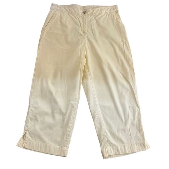 Basic Editions Size 8 Women's Yellow Capri Pants​​​​​ - Picture 1 of 10